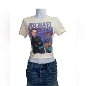 the office michael scott graphic cropped t shirt